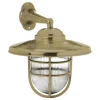 Messing-Wandlampe N° 773 mit Tellerschirm und Schutzglas