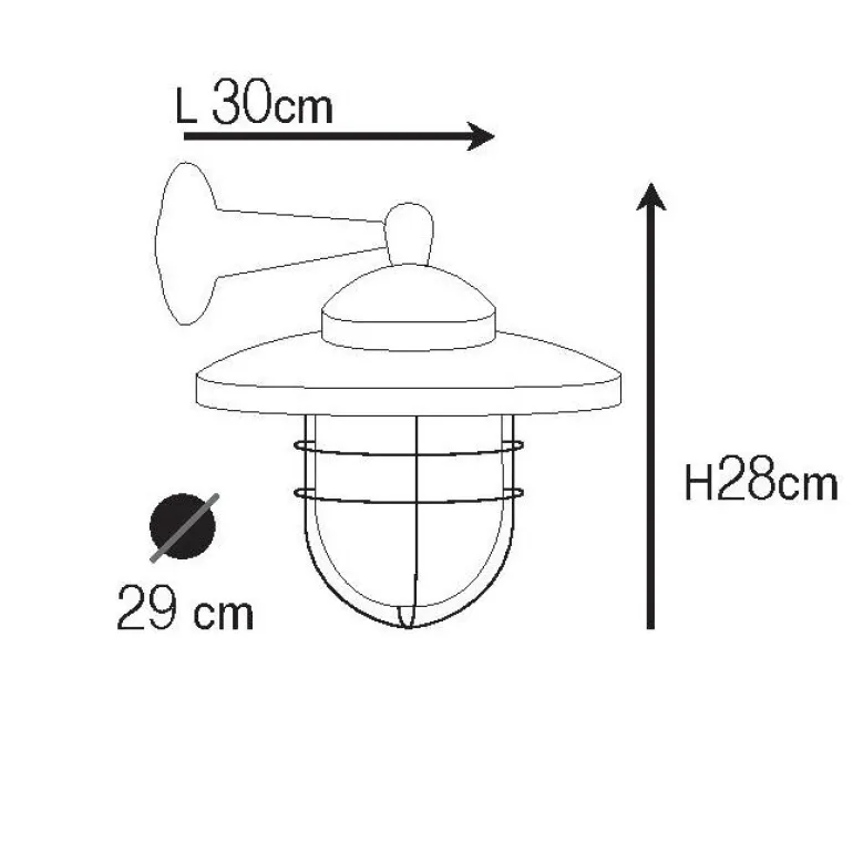 Messing-Wandlampe N° 773 mit Tellerschirm und Schutzglas