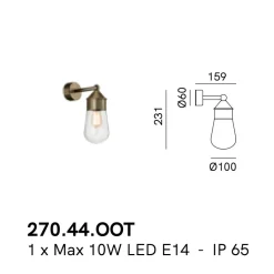Messing-Wandleuchte Drop Mini