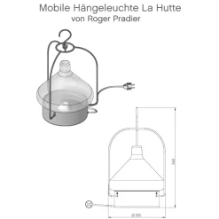 Mobile Hängeleuchte La Hutte mit IP 65