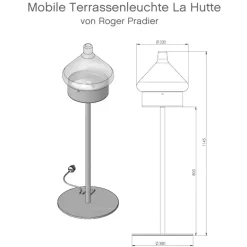 Mobile Terrassenleuchte La Hutte mit IP 65