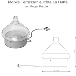 Mobile Terrassenleuchte La Hutte mit IP 65