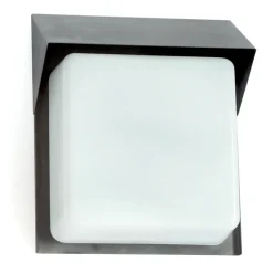 Moderne Außenwandleuchte mit quadratischem Glasstein