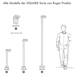 Moderne LED-Standleuchte Square in drei Größen