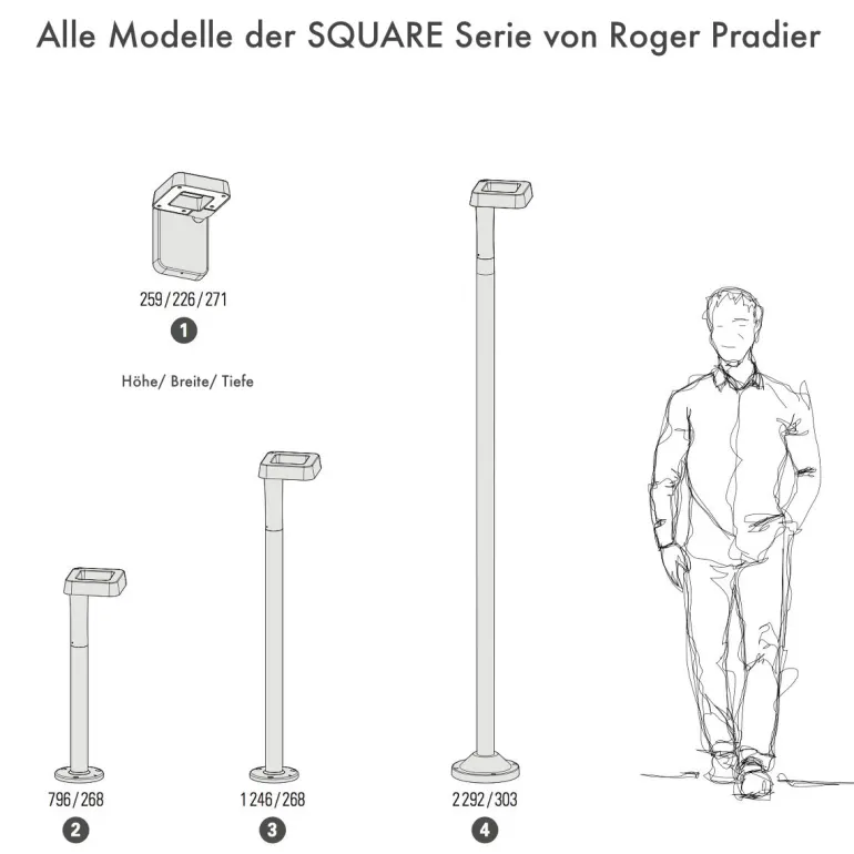 Moderne LED-Wandleuchte Square