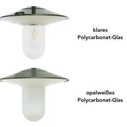 Nach vorne gerichtete Wandlampe für außen mit Glas