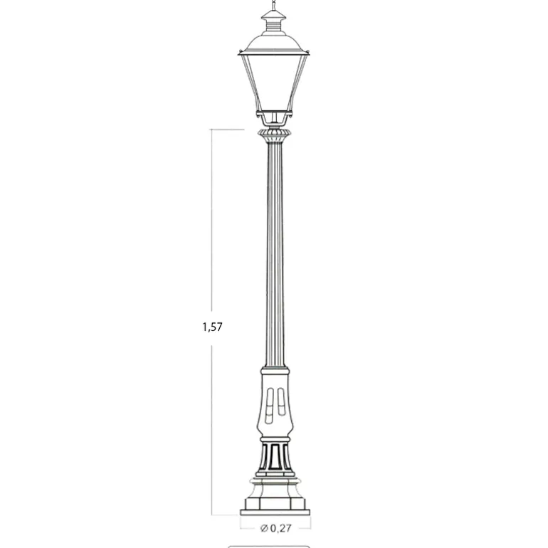 Niederrheinische Gussmast-Standleuchte SOT P1K.41