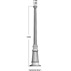 Niederrheinische Gussmast-Standleuchte RODOS P1K.41