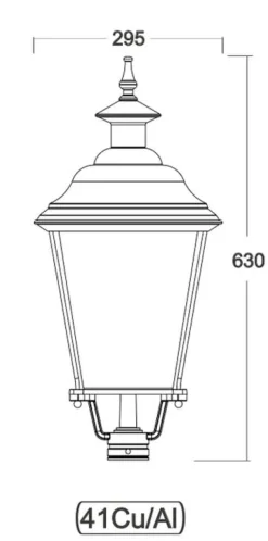 Niederrheinische Gussmast-Standleuchte RODOS P1K.41