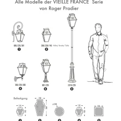 Nostalgische Wandlaterne mit Bischofstab Vieille France