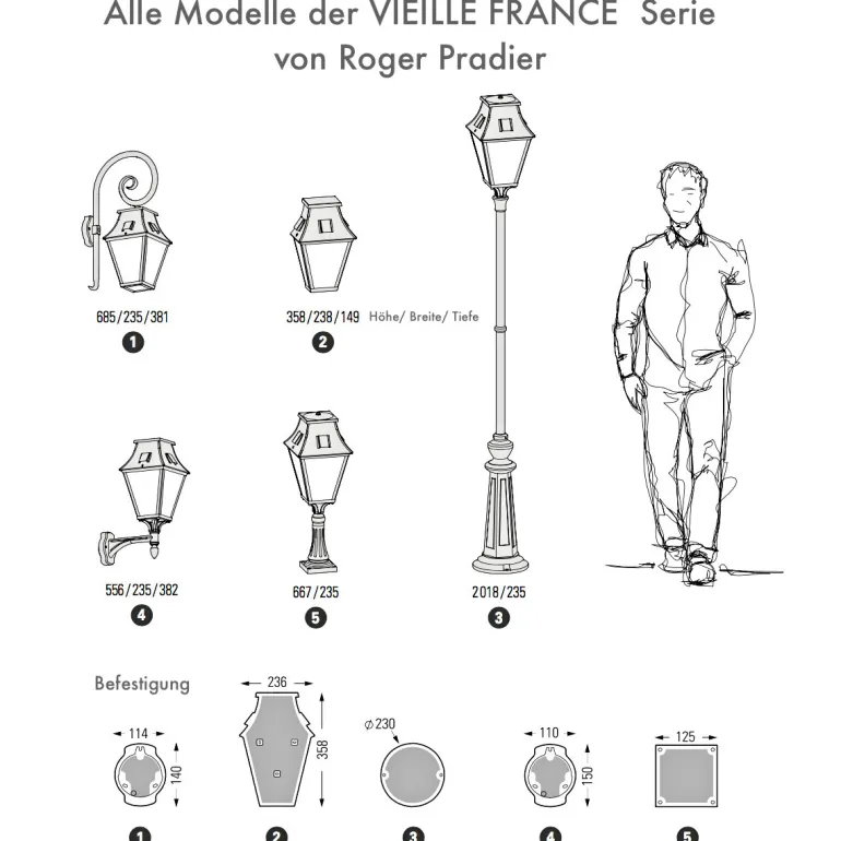 Nostalgische Wandlaterne mit Bischofstab Vieille France