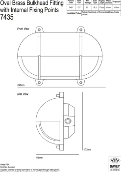 Ovale Kombüsenleuchte mit Lidschild 7435