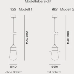 Pendelleuchte Drop aus Kupfer und Messing