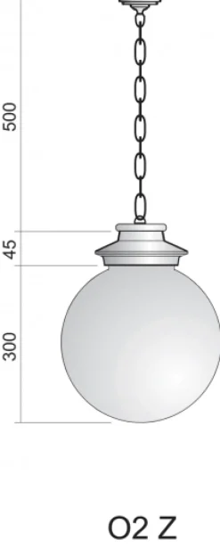 Pendelleuchte für außen mit Acrylglaskugel PL 01