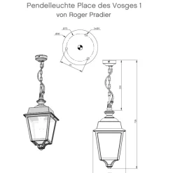 Pendelleuchte Place des Vosges 1F