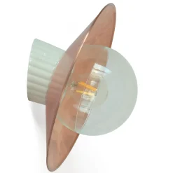 Porzellan Wandlampe mit flachem Kupferschirm WBCU 2024