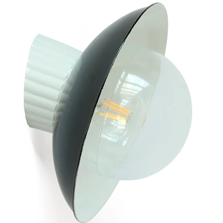 Porzellan Wandlampe mit schwarzem Schirm WMAL 2024