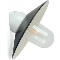 Porzellan-Wandleuchte mit Aluminiumschirm