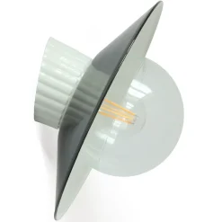 Porzellan-Wandleuchte mit schwarzem Aluminiumschirm