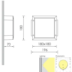 Quadratische Wandleuchte Varius 1