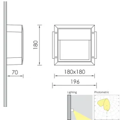Quadratisches Downlight Varius 2