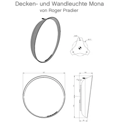 Runde LED-Decken- und Wandleuchte Mona