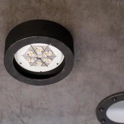 Runde LED-Deckenleuchte für außen aus Schmiedeeisen DE 2695