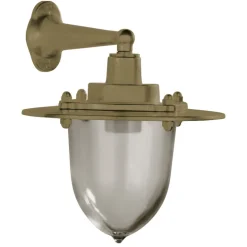 Schirmleuchte N° 697 aus Messing mit Tulpenglas
