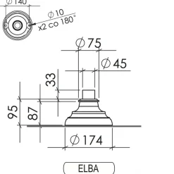 Schlanke Säule ELBA C mit Blattornament 34 / 92 cm