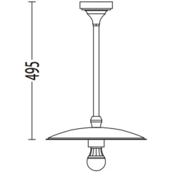 Schlichte Deckenlampe mit Tellerschirm für außen