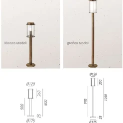 Schlichte italienische Gartenleuchte Loggia 264.10.OO