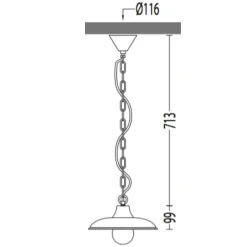 Schlichte italienische Schirmlampe für außen