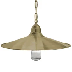 Schlichte Landhaus-Schirmleuchte  N° 82K für außen aus Messing (Ø 41 cm)