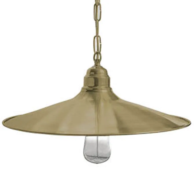 Schlichte Landhaus-Schirmleuchte N° 82K für außen aus Messing (Ø 41 cm)