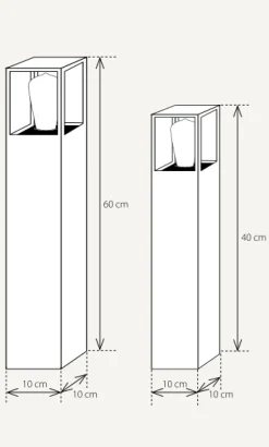 Schlichte Pollerleuchte aus Messing Vitrine Pole