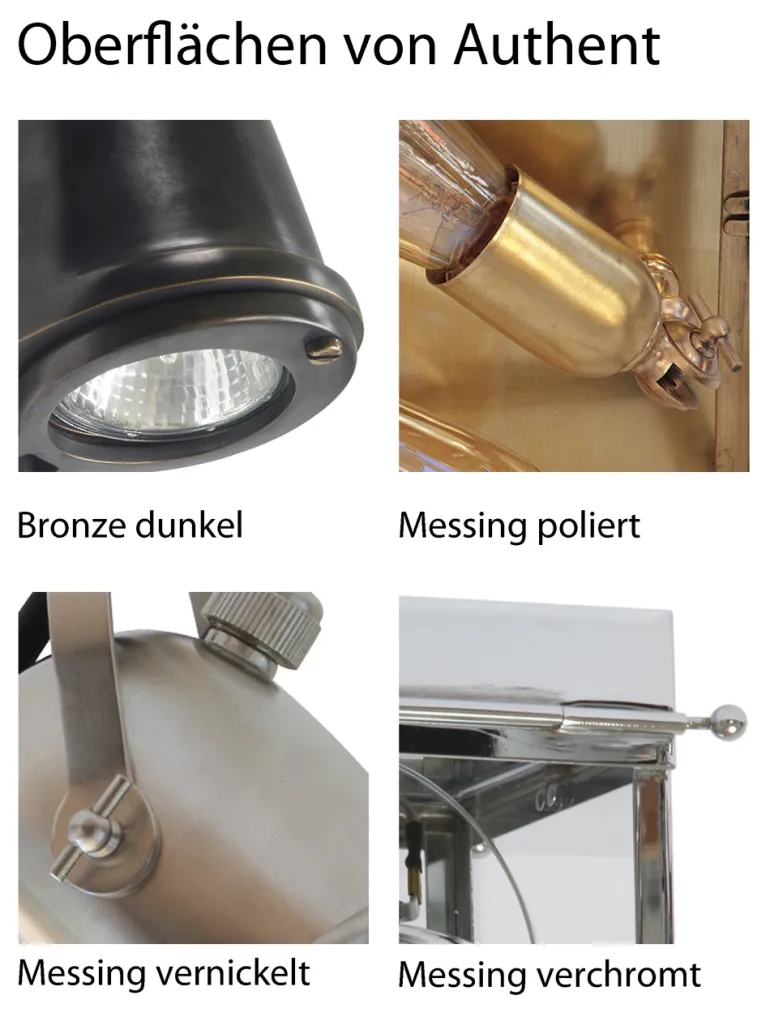 Schlichte Pollerleuchte aus Messing Vitrine Pole