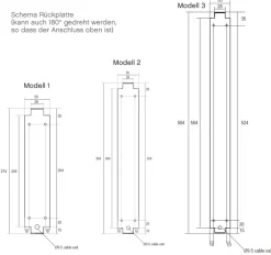 Schmale LED-Wandleuchte in drei Größen