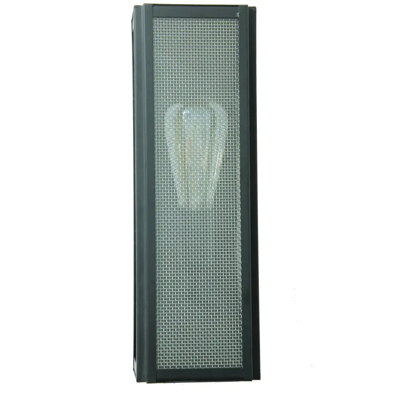 Schmale Messing-Wandleuchte mit Gitter