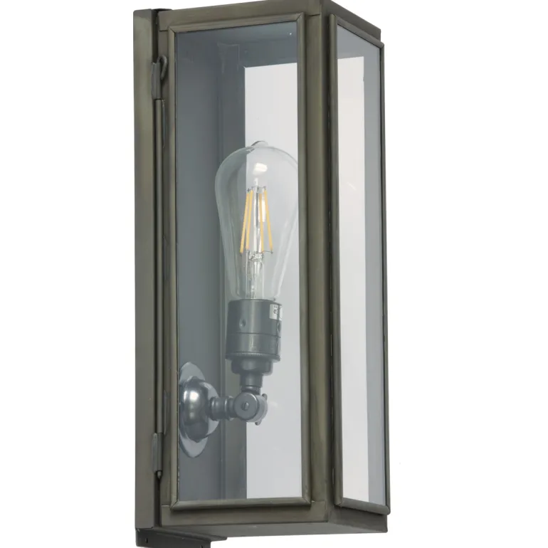 Schmales Kasten-Wandlicht aus Messing Box 7649