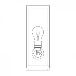 Schmales Kasten-Wandlicht aus Messing Box 7649