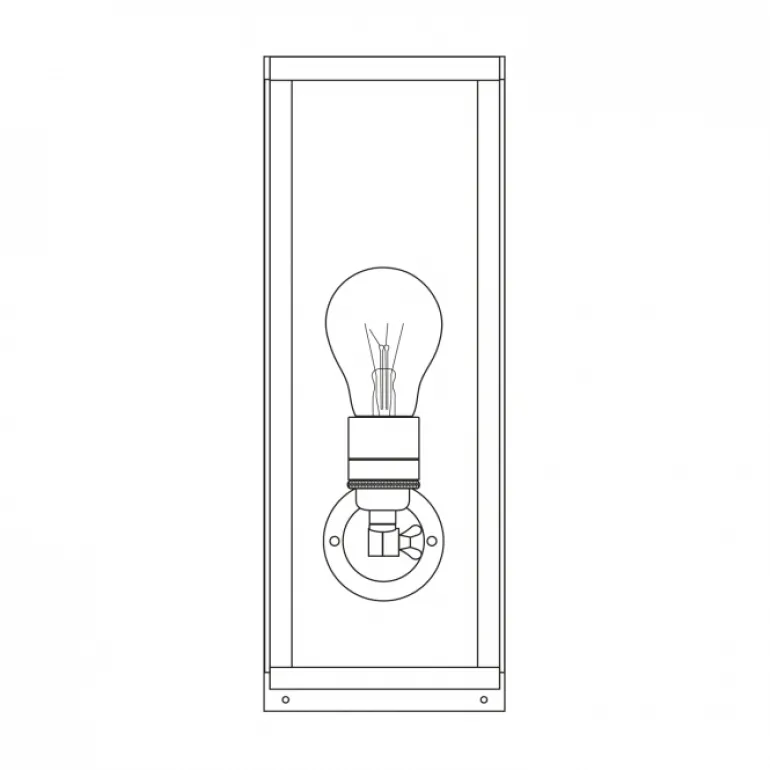 Schmales Kasten-Wandlicht aus Messing Box 7649