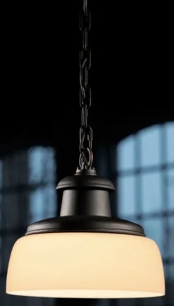 Schmiedeeisen-Hängeleuchte mit opalem Glas HL 2625