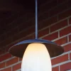 Schmiedeeiserne Pendelleuchte mit opalem Tulpenglas HL 2679