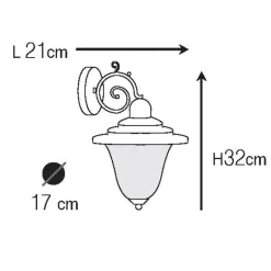 Schmucke Außenwandlampe N° 307 aus Messing
