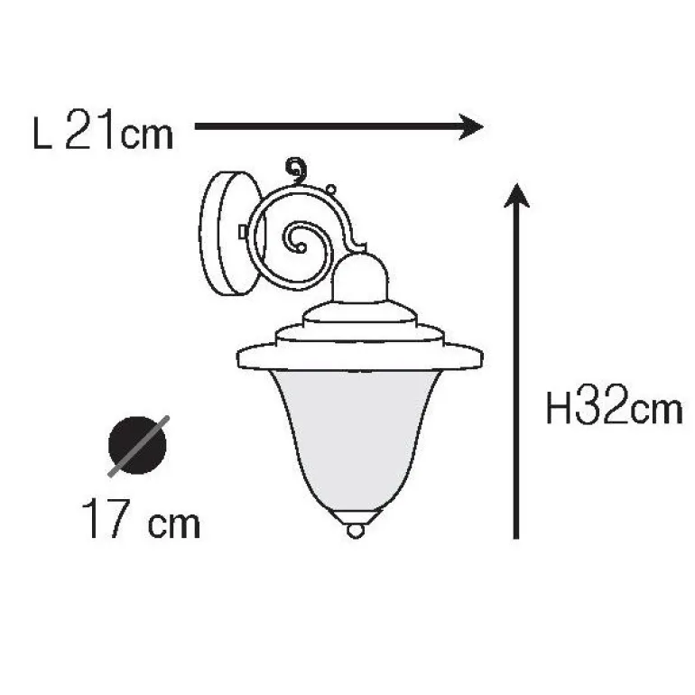 Schmucke Außenwandlampe N° 307 aus Messing