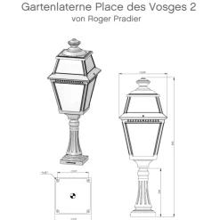 Schöne Gartenlaterne Place des Vosges 2