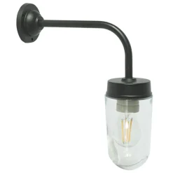 Schwarze Scheunenleuchte mit Aluminium-Wandarm 38-90 OR-Z