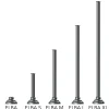 Sockel und Masten ELBA mit glatter Stange 9,5 / 43,5 / 76,5 / 109,5 / 144 cm