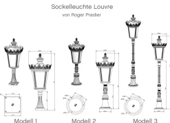 Sockelleuchte im Empire-Stil aus Aluminium oder Kupfer Louvre