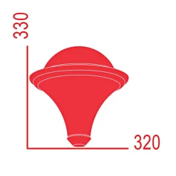 Sockelleuchte mit Polykarbonatglas Dallas